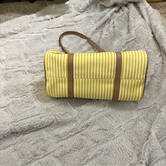 Dooney and Bourke Yellow and White Striped Barrel Bag - Picture 8 of 12